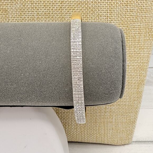 Vintage Gold Tone CZ Pave Cuff Bracelet Signed PAJ BB - Picture 6 of 9